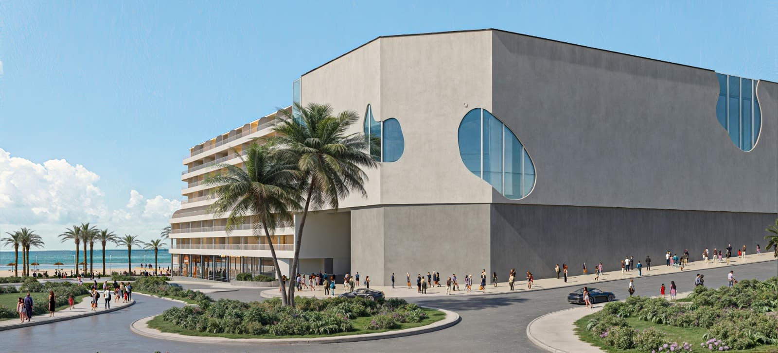 Hotel tower and commercial center